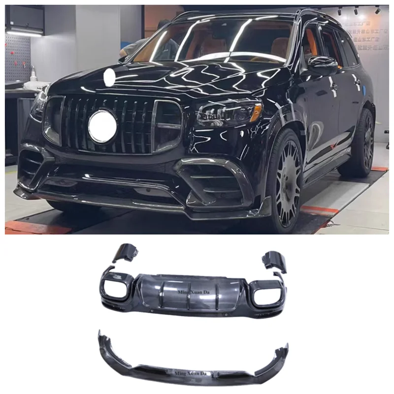 For Benz GLE63 GLE350 GLE450 SUV 2019-2023 Carbon Fiber Bumper Front Lip Rear Diffuser Spoiler Side Skirt Exhaust Hood Body Kit