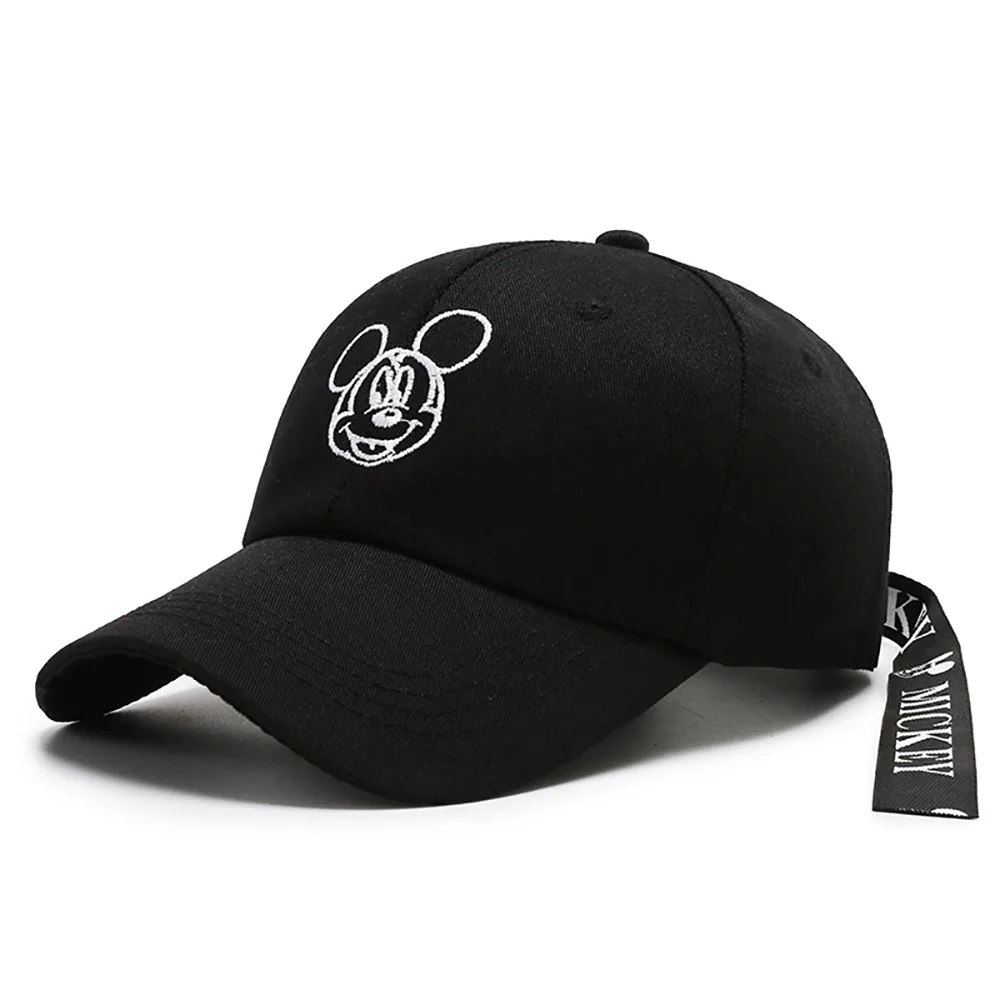 Disney Mickey berretti da Baseball Unisex ricamo Cartoon cappelli da sole regolabili primavera tinta unita berretto da Baseball studenti cappelli