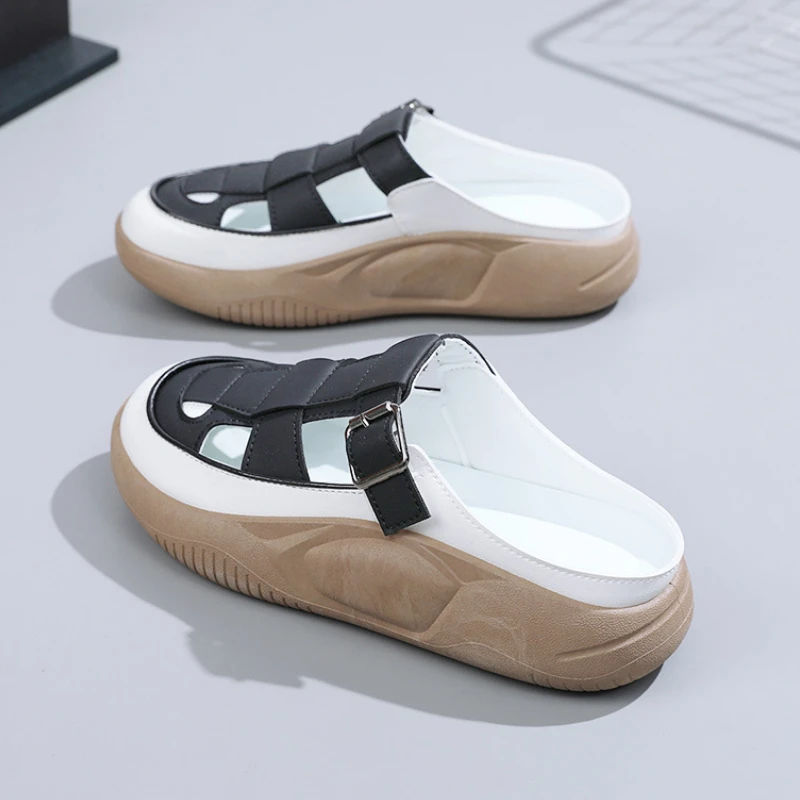 

Ladies Slippers Sandal Mules Women Summer Causal Shoes Fashion Hollow Closed Toe Thick Sole Sandals Footwear Zapatos De Mujer