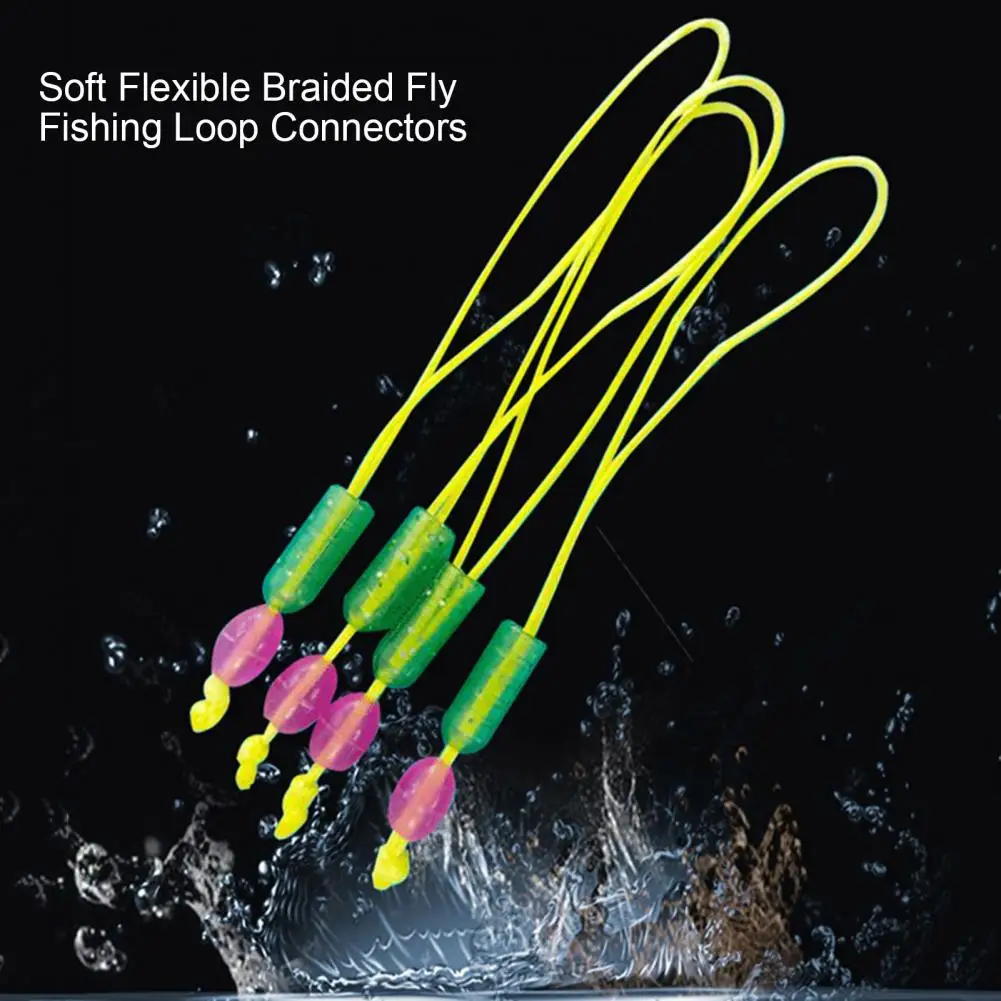 

10Pcs Fly Line Loop Connectors Anti-winding Good Tensile Strength Flexible Braided Fly Fishing Loop Connectors Fishing Supplies