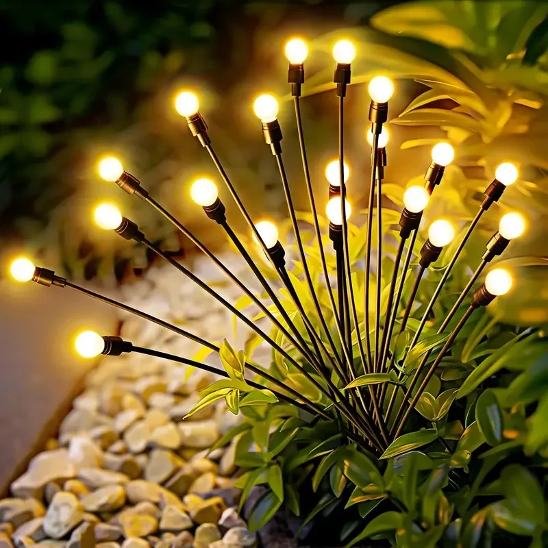 

1/2/4Pcs Solar Lawn Lights Firefly Lights with 6/8/10 Heads Wind-Powered Swinging for Lawns Garden Parties Festival Lighting