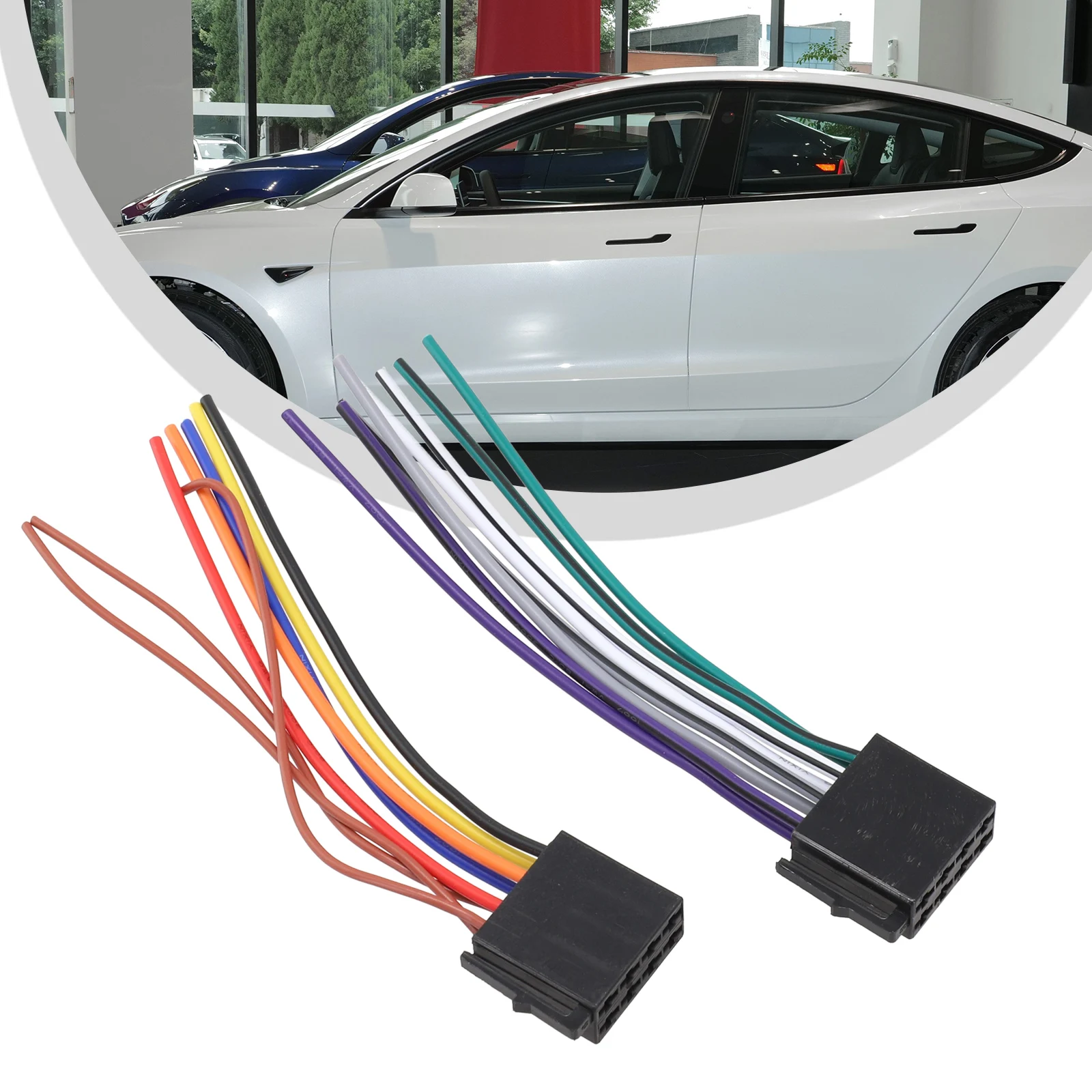 High Quality Car Radio Adaptor Non Deformation Wear Resistant Wire Harness Adapter Fitments Fits Most Car Radios