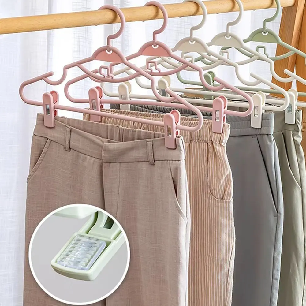Multifunction Plastic Clothes Hanger Anti-Slip 360 Degree Rotatable Coats Hanger With Clips Space-Saving Laundry Rack Travel