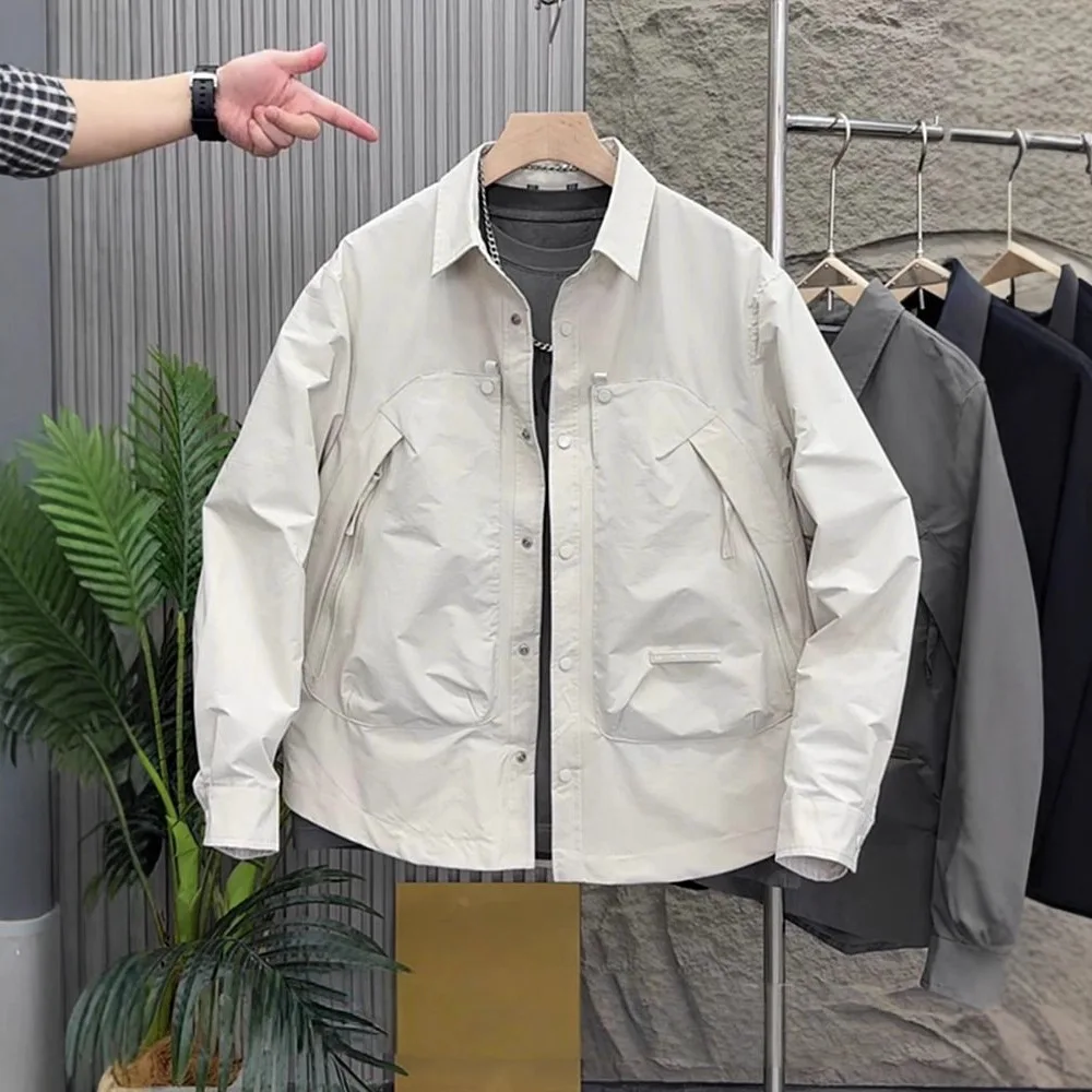 

Весенне-осенняя повседневная мужская верхняя одежда свободного покроя в американском стиле с джатовым воротником, модная рабочая одежда, ветровка, топ