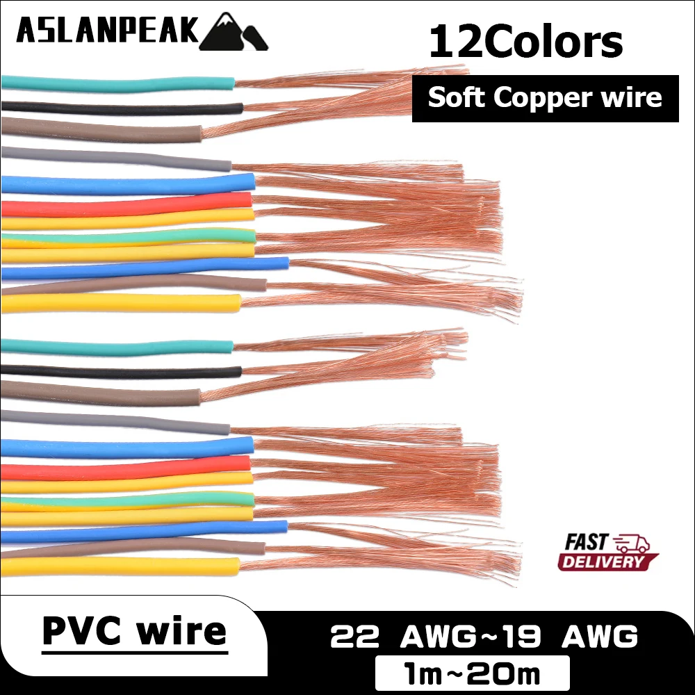 Annealed copper wire Soft copper wire PVC solid copper wire electric extension 12v Electronic Cables audio speakers led for car