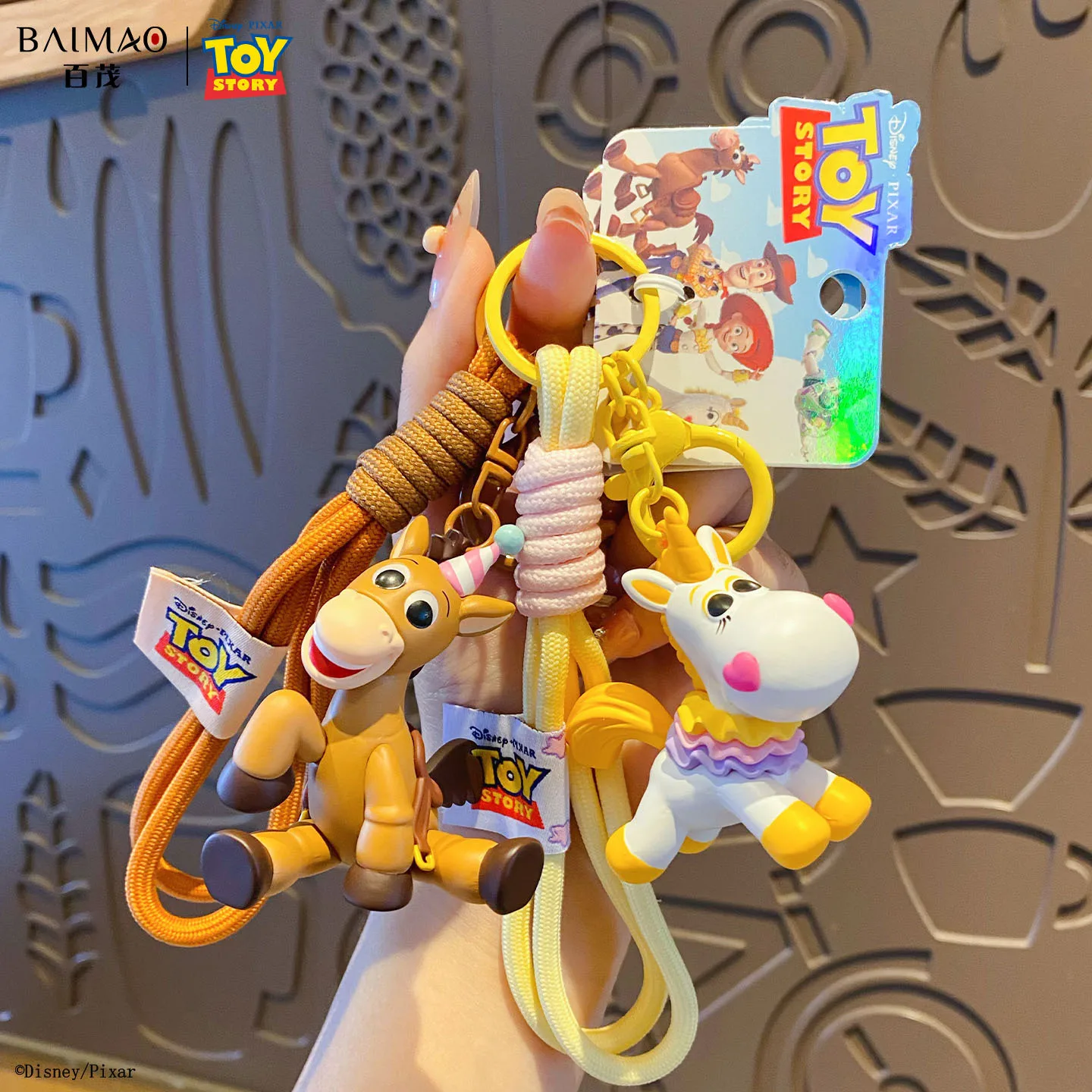 Image of Original Toy Story Bullseye Pferd Schlüsselanhänger Niedliche Woody Pony Puppe Schlüsselring Rucksack-Anhänger Ornament Kreatives Geschenk