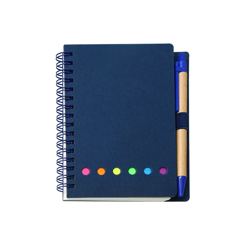 Spiral Pocket Notebook With Pen Holder Notebooks Sticky Notes & Colored Index Tabs Sketch Book Writing Pads Office School