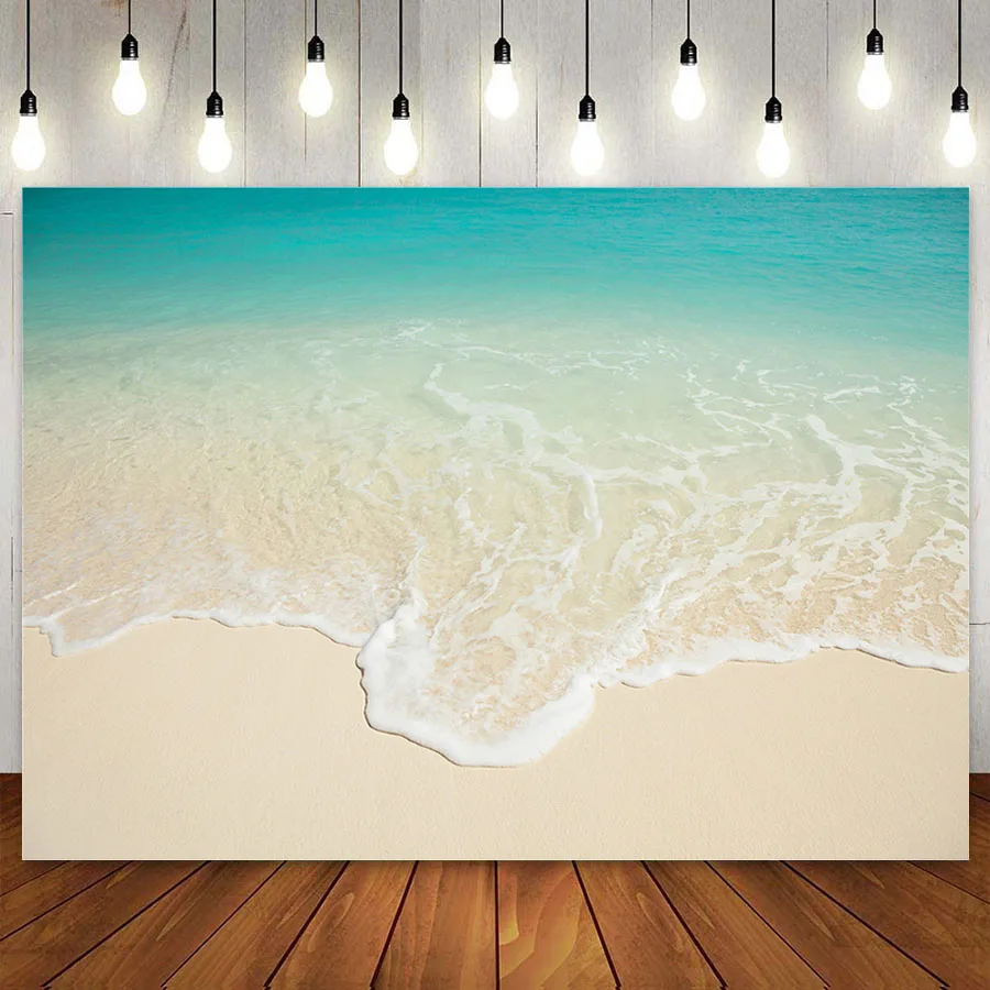 

Beach Seaside Photography Backdrop Natural Scenery Blue Teal Sea Background Portrait Photoshoot Travel Party Wall Decor Photo