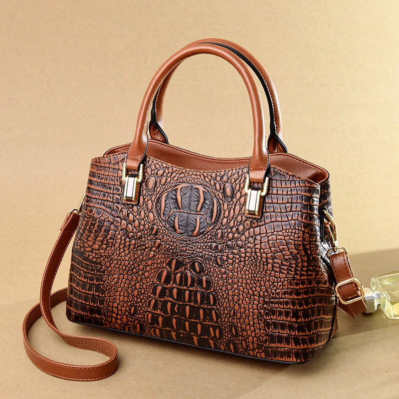 

Crocodile pattern bag Women's bag, European and American fashion,single shoulder crossbody,large capacity women's handbag,trendy