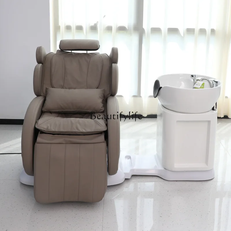 Sedia per la cura del cuoio capelluto rotante multifunzionale con letto a filo per massaggio elettrico