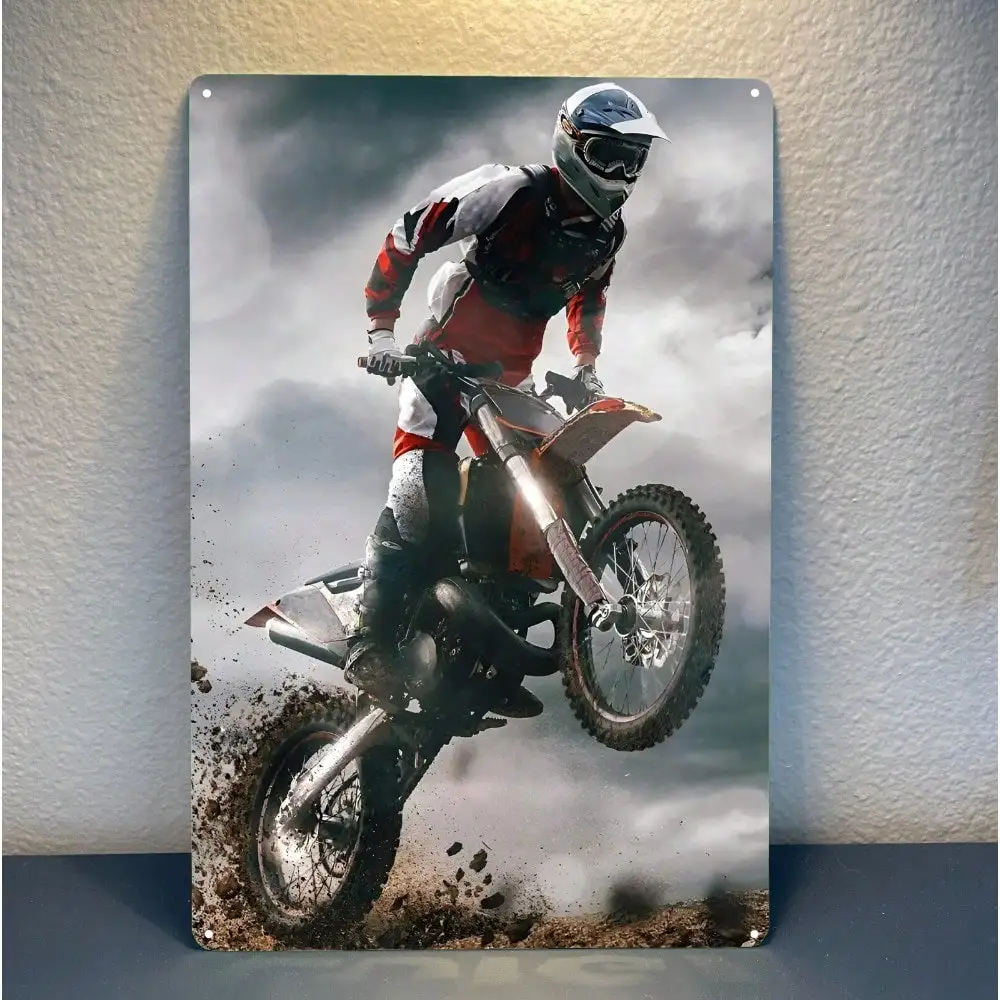 Enduro Metal Poster 20x30cm Offroad Motorcycle Tin Sign Vintage Durable Wall Decor