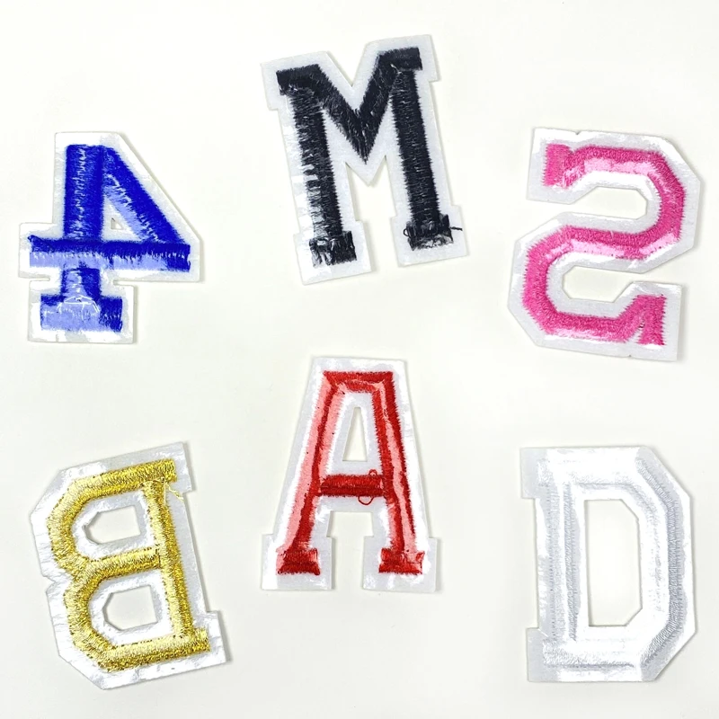 Aufnäher zum Aufbügeln, Buchstaben, weiß, für Kleidung, Parche Bordado, Kinder, zum Nähen, bestickt, Nas Vendki, thermoadhäsiver Designer-Mochila, DIY-Baby – Detail 18