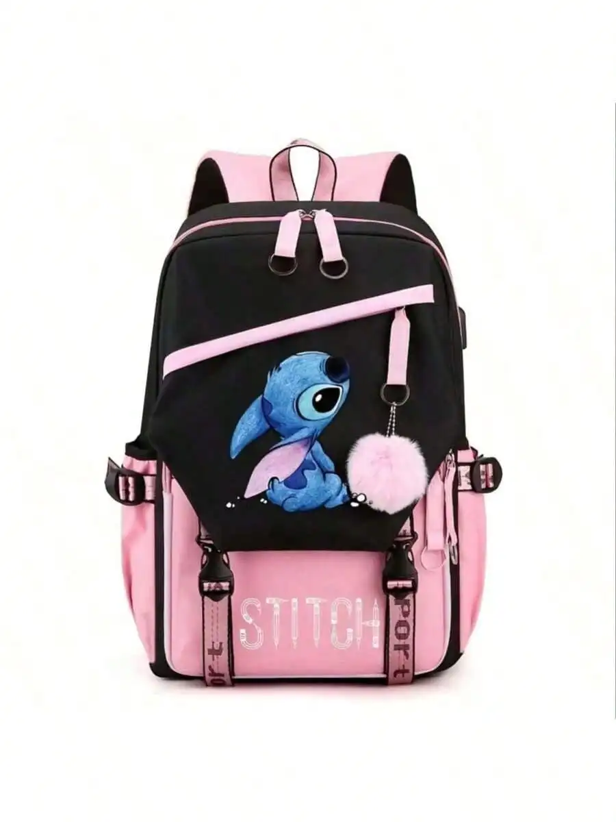 Stitch Backpack,Travel Durable Backpack, Stylish  Bag, Large Capacity Foldable Outdoors Daypack