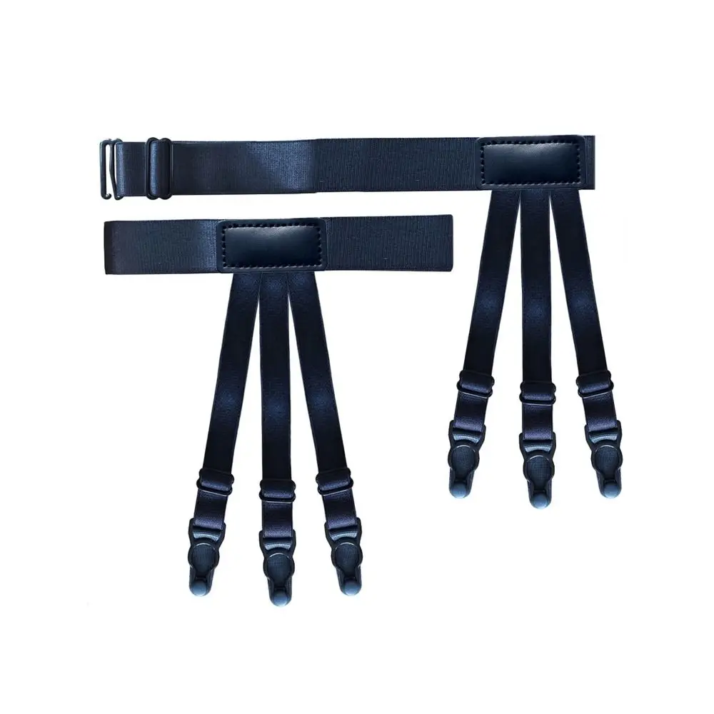 1 Pair Men Shirt Stay Belt with Non-slip Locking Clips Adjustable Lock Tirant Shirts Tucker Leg Thigh Suspender Garters Strap