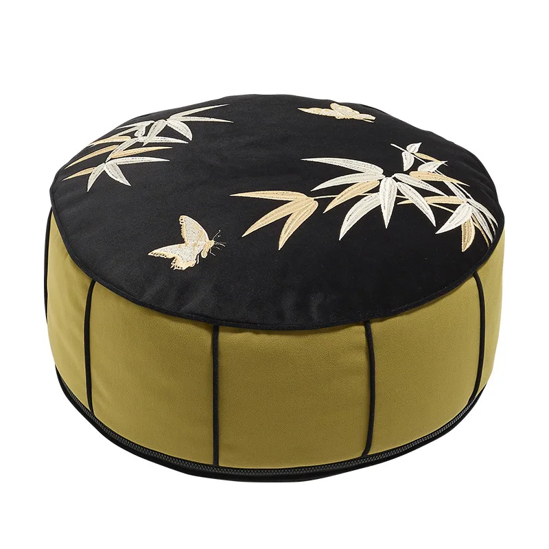 

Medieval futon, bamboo leaf embroidery seat pier, tatami seat cushion foot pier