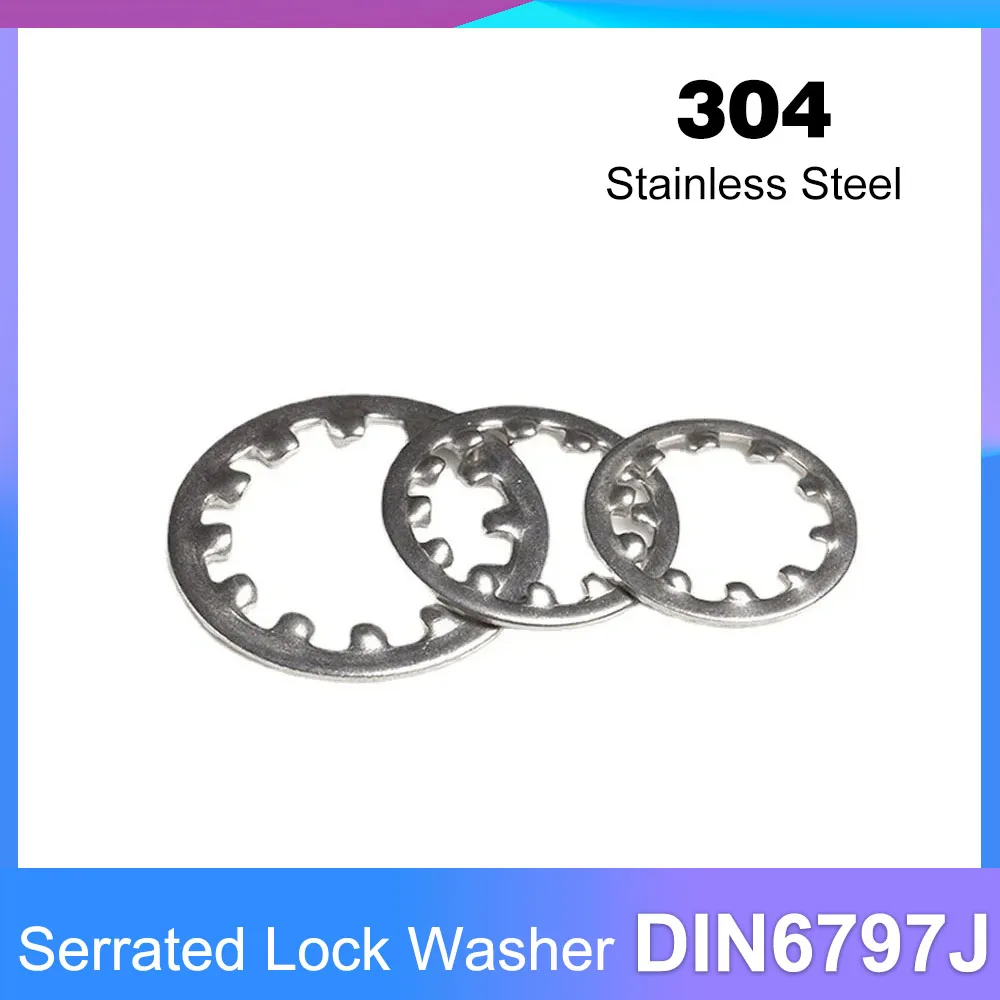 

Internal Toothed Gasket 304 Stainless Steel M3 M4 M5 M6 Serrated Lock Washer DIN6797J