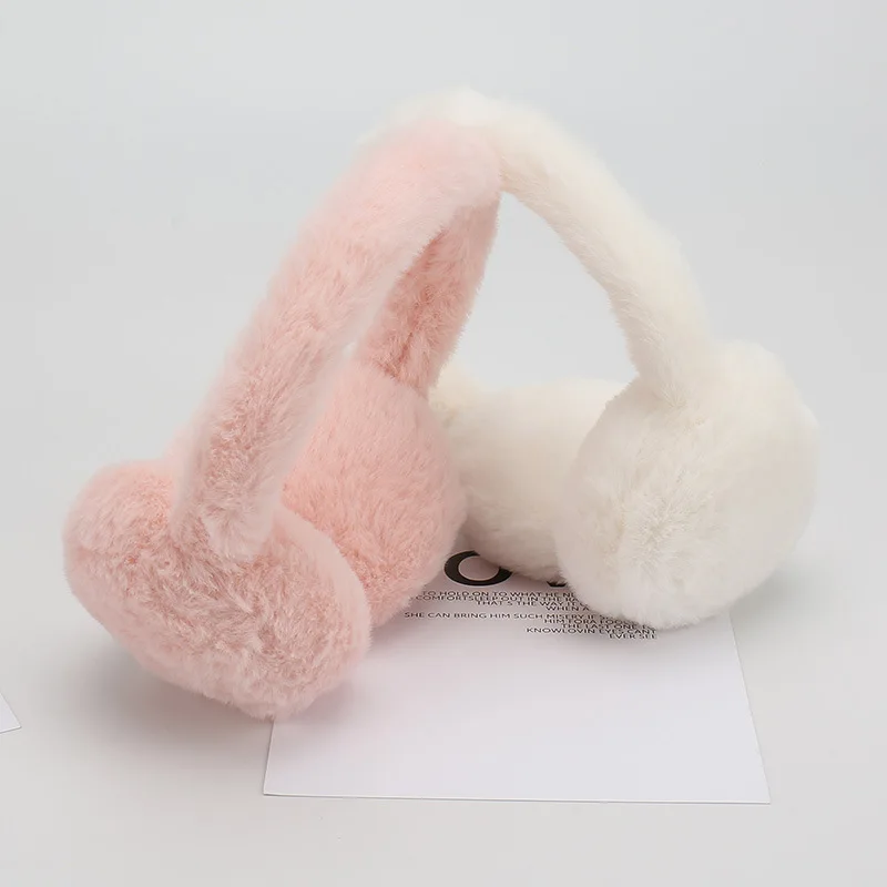 New Solid Color Soft Plush Ear Warmer Winter Warm Earmuffs Fashion Ear Cover Outdoor Cold Protection Ear-Muffs Folding Earflap