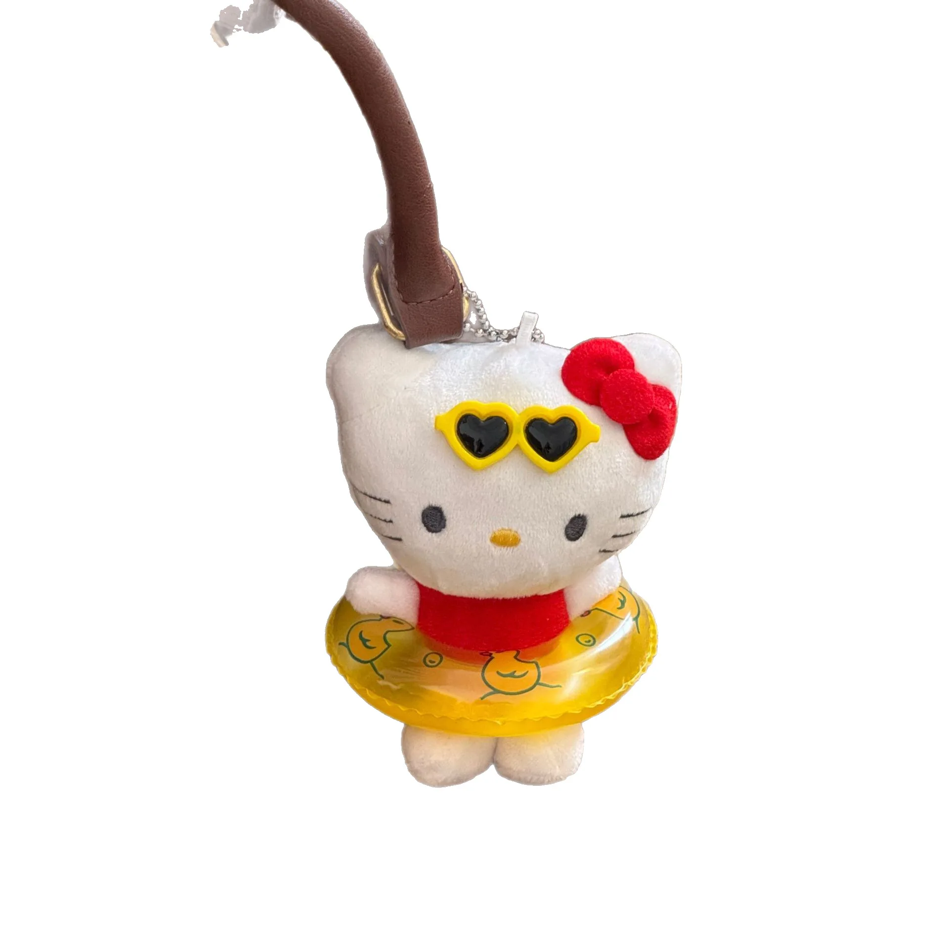 مرحبا كيتي السباحة الدائري أفخم قلادة دمية أنيمي Kt القط لطيف هاواي نمط قلادة ظهره الديكور فتاة هدية