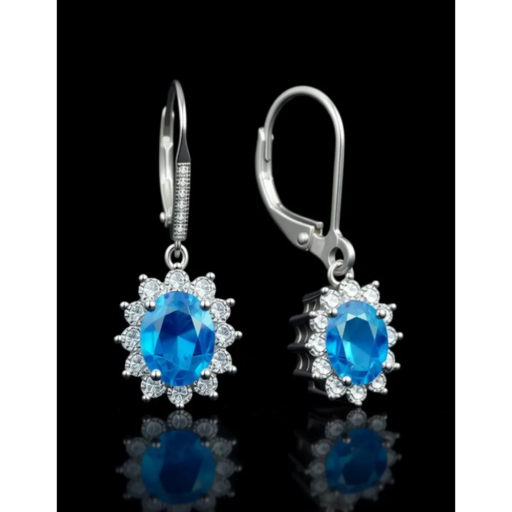 

Серьги-подвески из стерлингового серебра с овальными камнями по месяцам рождения, с застежкой-тогл, подарок для мамы