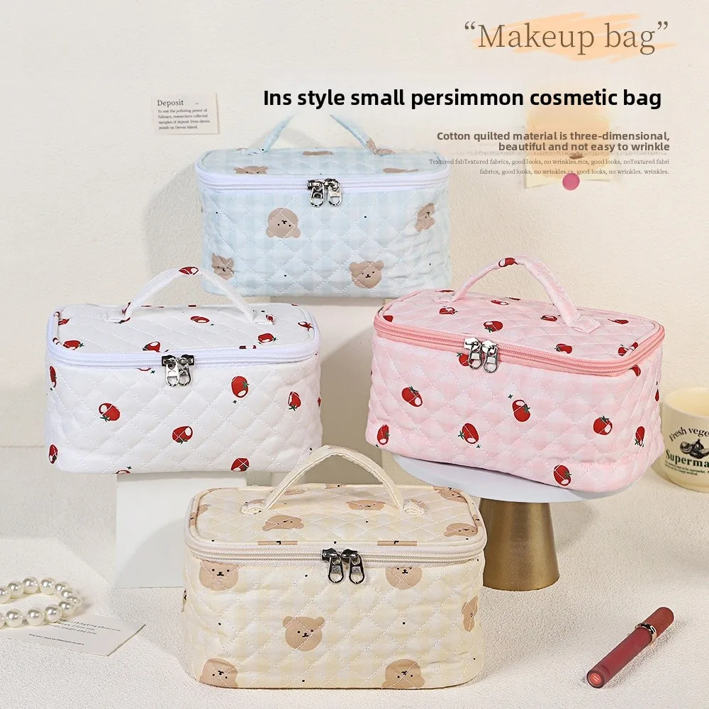 

Очаровательная мультяшная косметичка большой вместимости, портативная дорожная сумка для туалетных принадлежностей, органайзер для хранения из хлопковой ткани