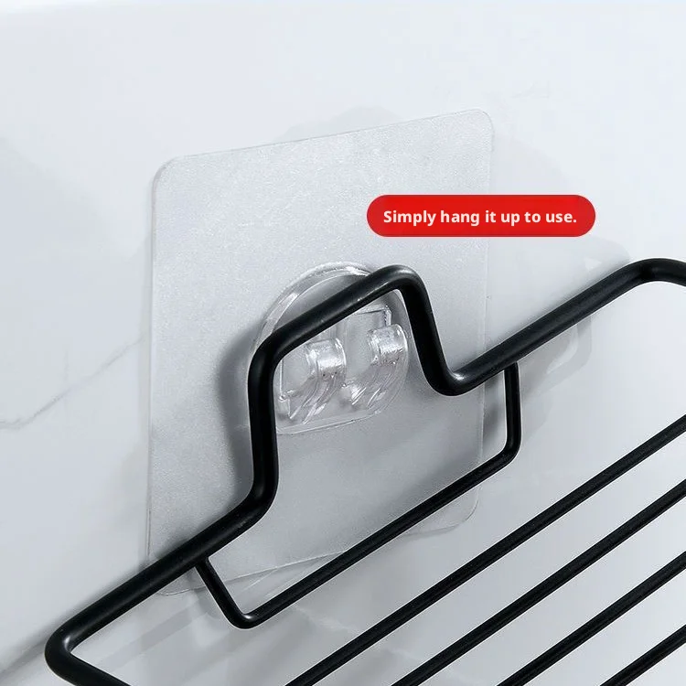 No Drill Wall Mount Soap Dish Stainless Steel Drain Soap Holder Punch-Free Adhesive Bathroom Kitchen Soap Storage Rack