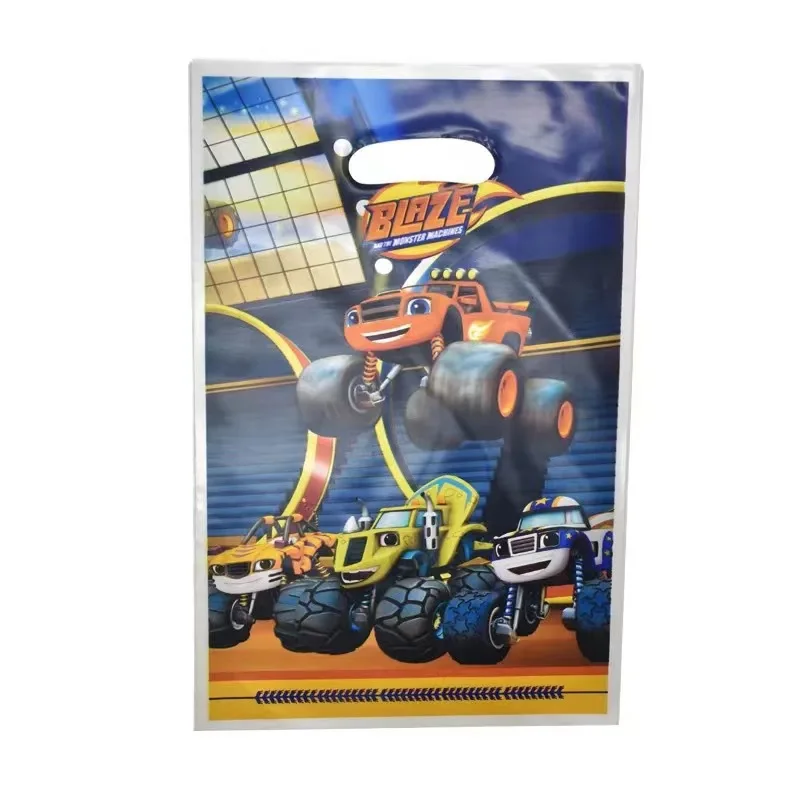 10/50pcs Blaze and the Monster Machines Gift Loot Bags Birthday Party Decoration Plastic Bag Cookie Candy Bags Party Supplies