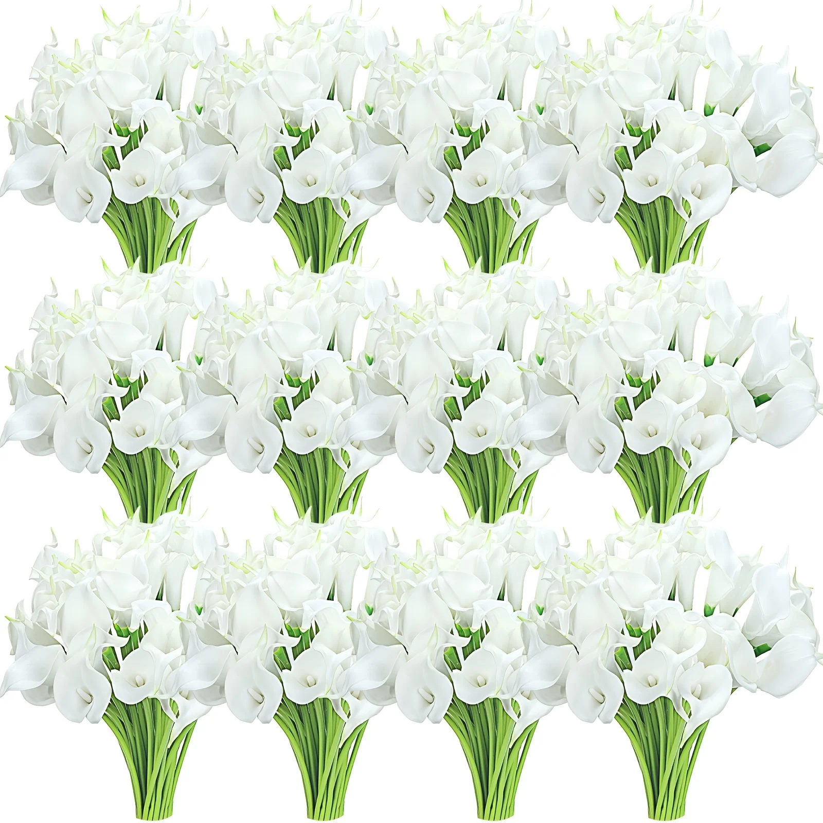 

100pcs of Faux Calla Lily Flowers, 14 Inches Long, Perfect for Bridal Bouquets, Realistic Touch, Ideal for Weddings, Gifts, And
