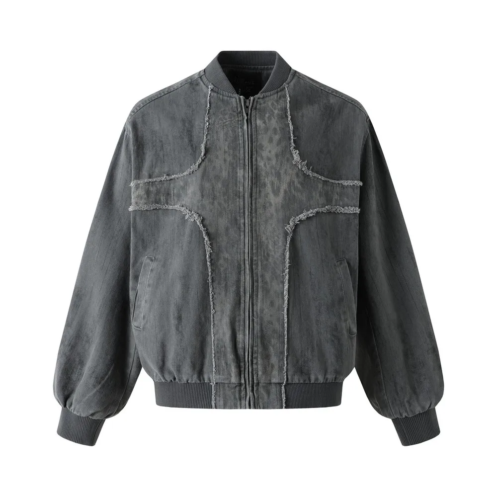 Cross Frayed Ripped Winter Distressed Retro Vintage Jackets Coats Tops for Women Men Loose Academia Grunge Gothic Streetwear
