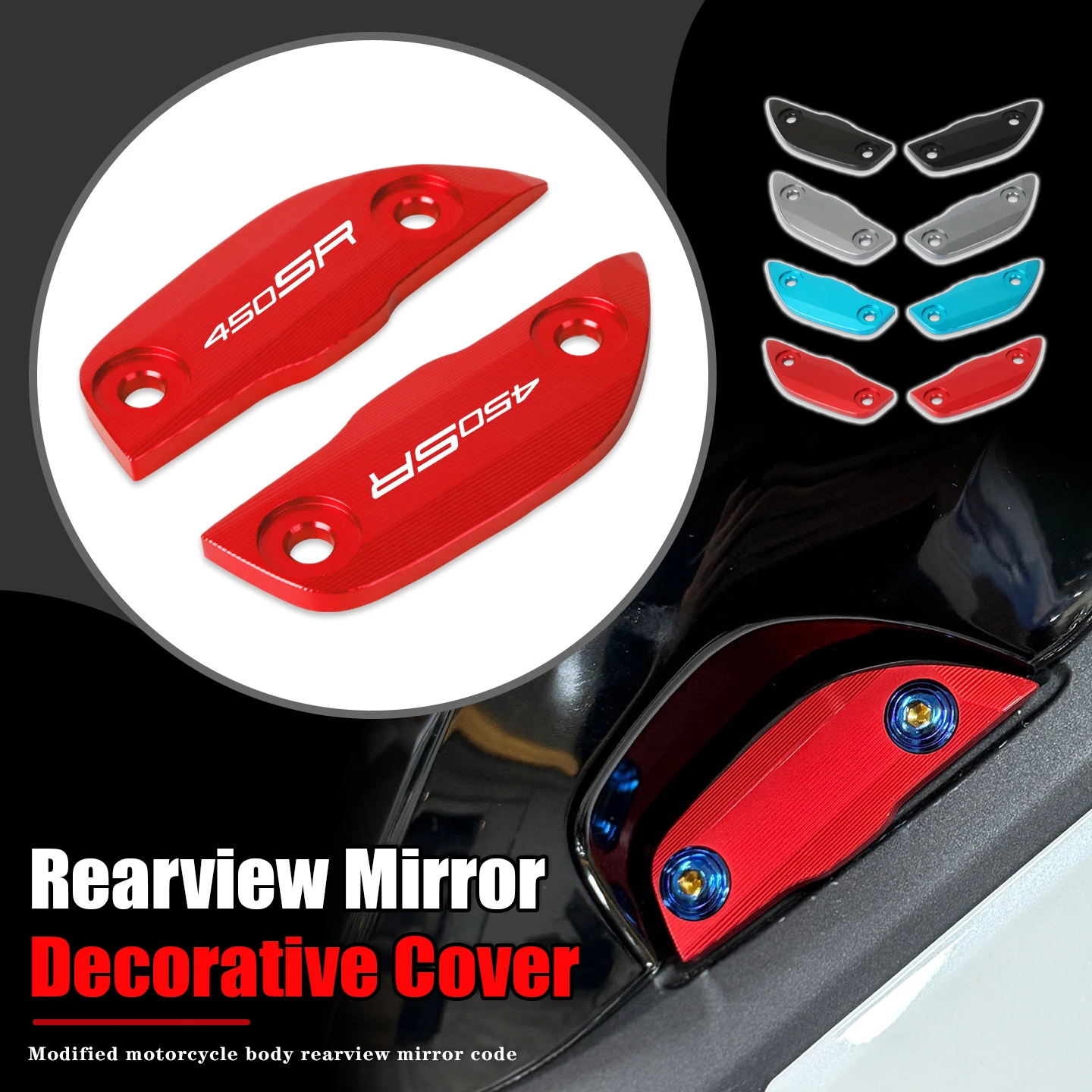 Motorcycle Accessory Rearview Mirrors Seat Decorative Cover Mirror Base For 450SR 450 SR 450SR-S 2022-2025