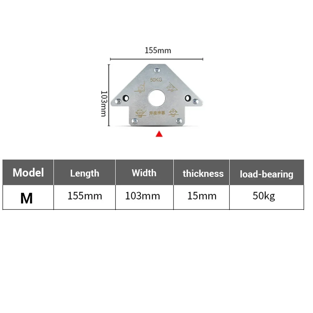 M-Größe 50 kg Pfeilschweißfixierer Magnetschweißen mit Positionierungsloch 45 °   90 °   135 °   Hilfsortungswerkzeuge mit Mehrwinkelmagnet