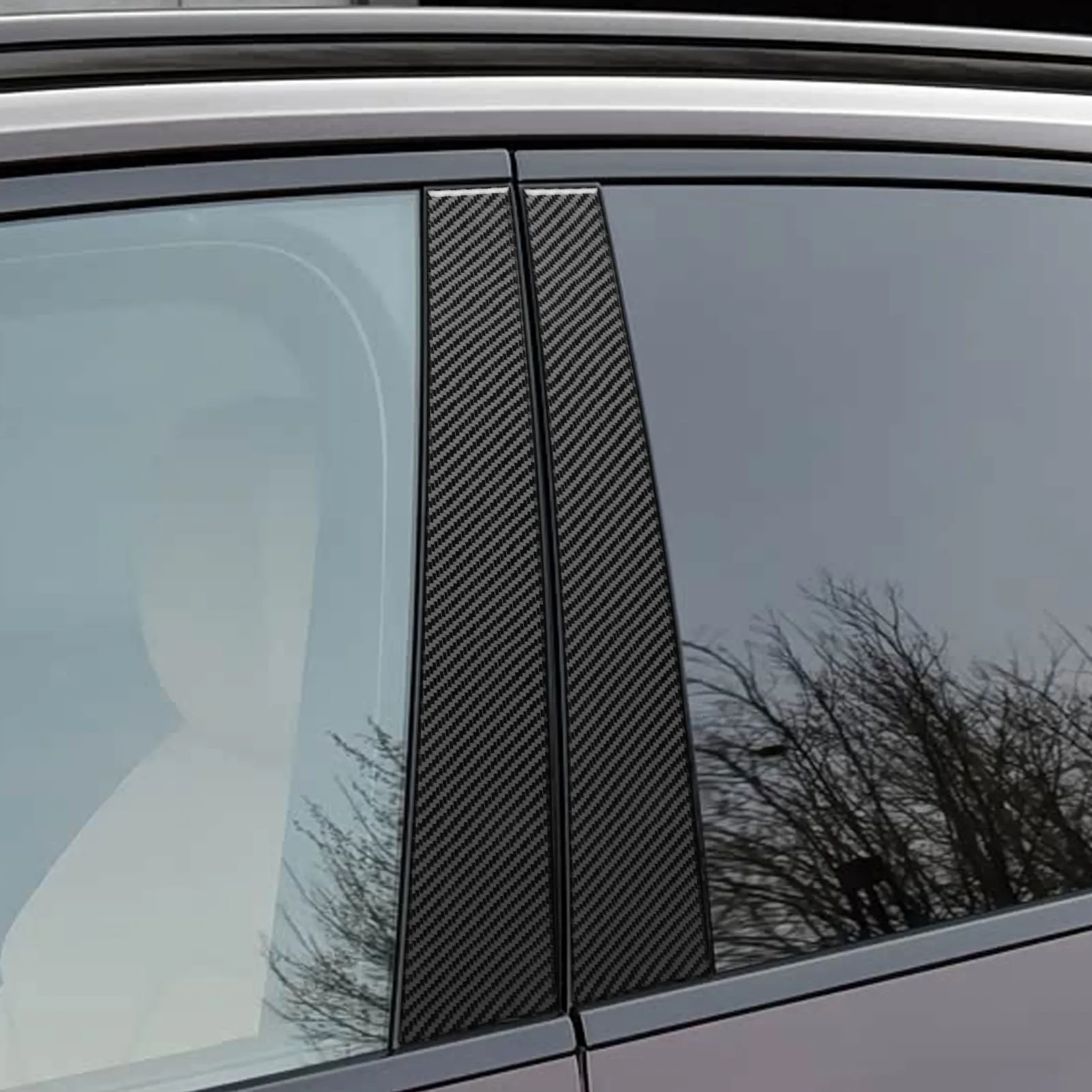 Real Soft Carbon Fiber External Door B-pillar Panel Trim Cover For Porsche Cayenne 9Y0 9YA 9YB E3 2018-2023 Interior Accessories