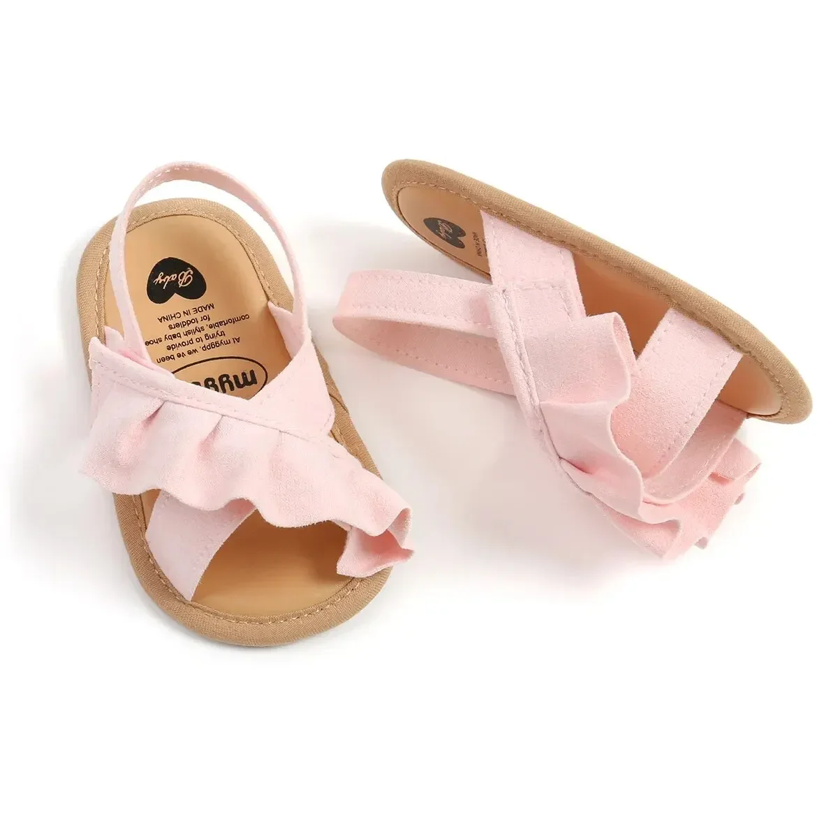 MRovior-Sandales d'été pour bébés filles, chaussures de princesse à semelle plate, pour les premiers pas des tout-petits, pantoufles en toile pour nouveau-né