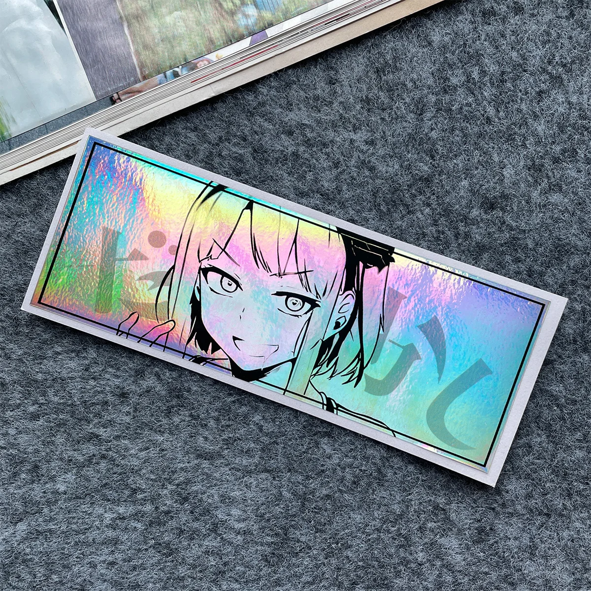 JDM Anime Mädchen Aufkleber Laser Regenbogen Auto Fenster Windschutzscheibe Motorrad Körper Moto Helm Vinyl Dekoration Zubehör Aufkleber