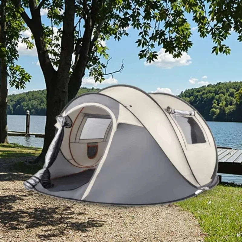 YTYIN Family Automatic Double Layer Tent Pop-Up Waterproof Design Quick Automatic Opening Foldable Portable For Outdoor Travelin