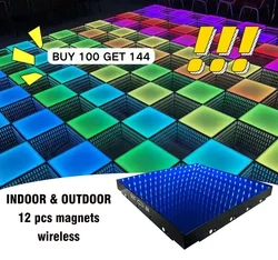 Wireless DMX Magnet LED Light Led Wedding Party Event Fiestas 3D Infinity Mirror Piso Portable Led Dance Floor For Wedding Party