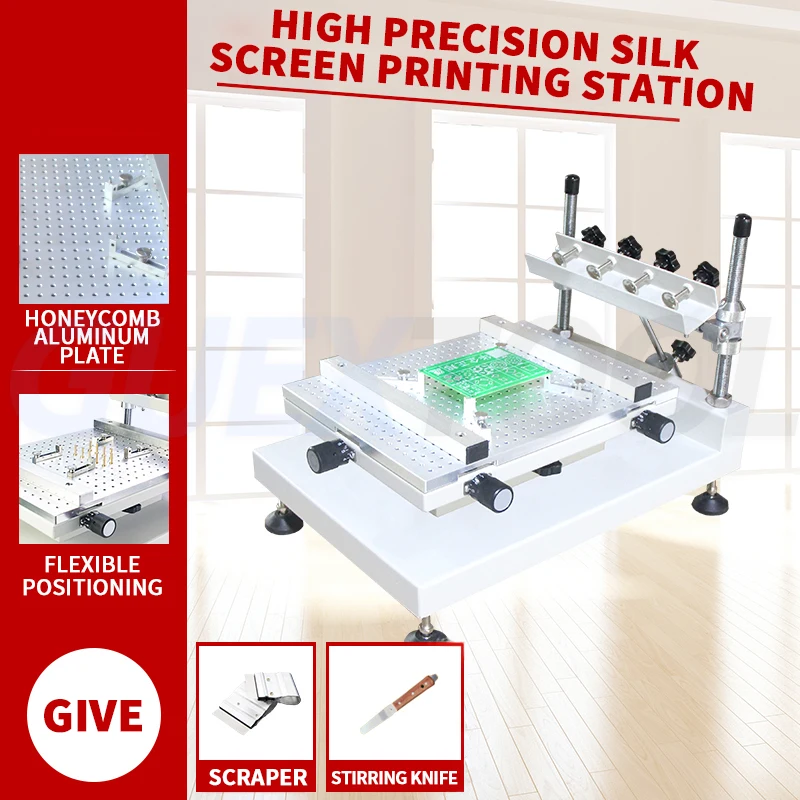 High Precision Silk Printing Table Manual Flat Screen Printing Table Solder Paste Printing Machine Screen Printing Machine