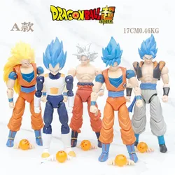 5 Pcs/Set Dragon Ball Action Figures Son Goku Vegeta Gogeta Super Saiyan Change Head Figurine Ornament Gifts