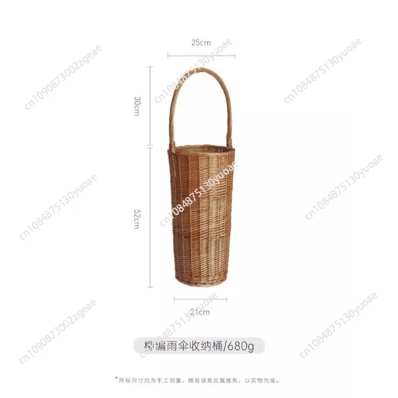 Handmade wicker long storage basket, rose basket