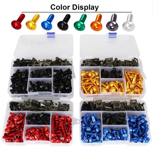 Imagen 2 del producto 195 Uds tornillos M5 M6 tornillos de motocicleta perno de carenado para YAMAHA YZF R1 R15 R25 R3 R6 R125 R15 R25 MT03 MT07 MT10 Suzuki GSXR