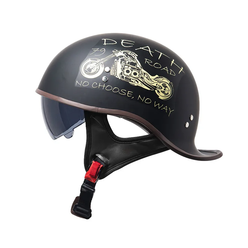 

DOT Retro Motorcycle Half Helmet Four Seasons Moto Helmet Open Face Motorbike Crash Helmets Casco Safety Cap