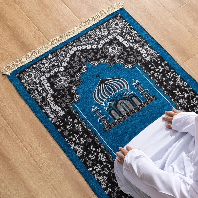 Muslim Prayer Rug Worship Kneel Printed Floor Mat Protable Travel Prayer Rugs Ramadan Gift Soft Islamic Prayer Rug Women Men