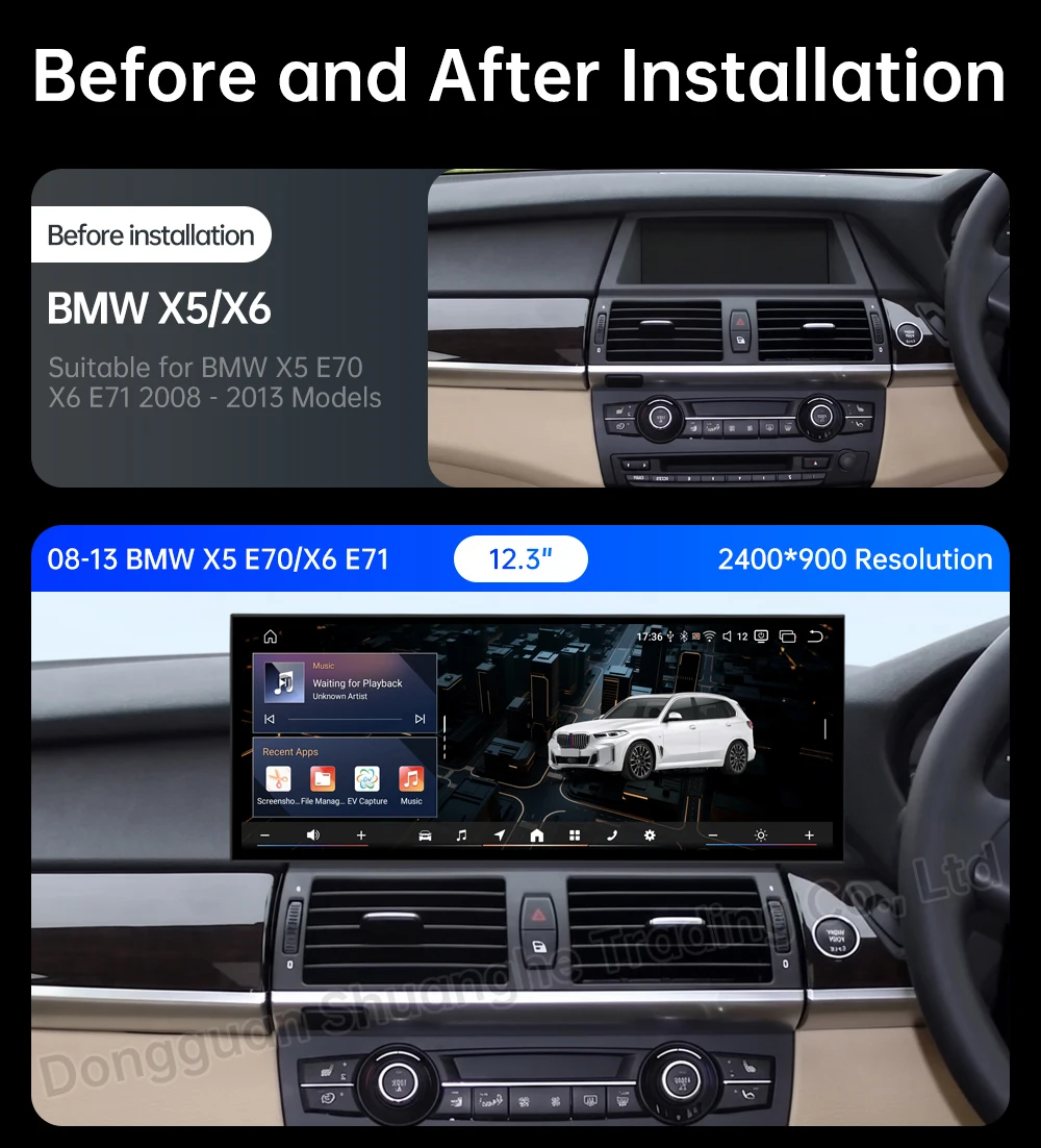Right Hand Drive Car Radio Video For BMW X5 E70 X6 E71 2008 - 2013 CCC CIC System Navi GPS Android 16 Wireless Auto CarPlay BT