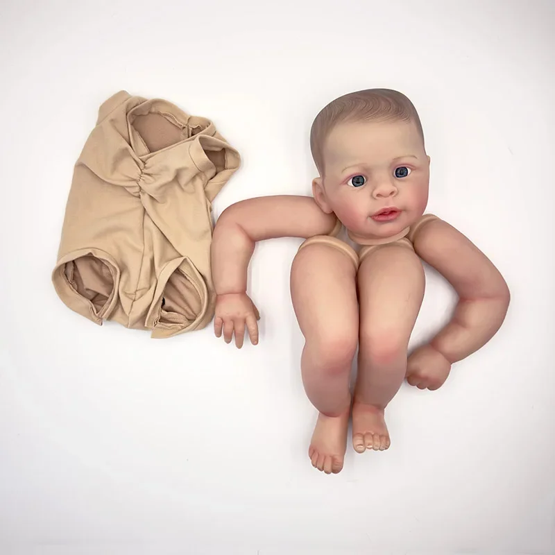 22inch Jaylan Lifelike Unfinished Reborn Doll Kit Painted Doll  Parts with Hand Drawing Hair