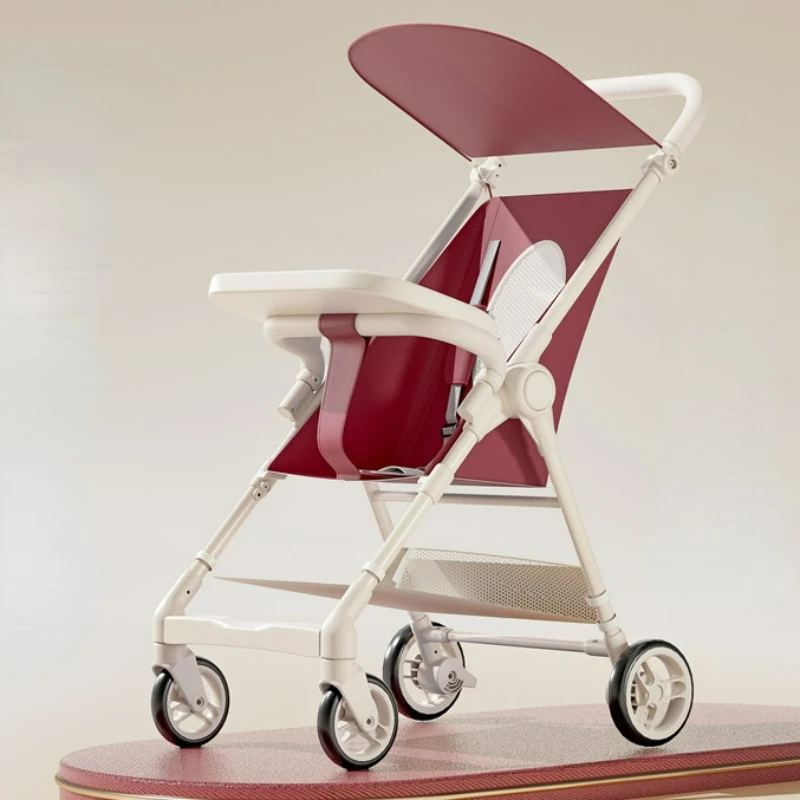 Folding Light Carts Baby Strollers, Sunshade Travel Strollers Pocket Car,Can Board An Airplane Aluminum Alloy Strollers for Baby