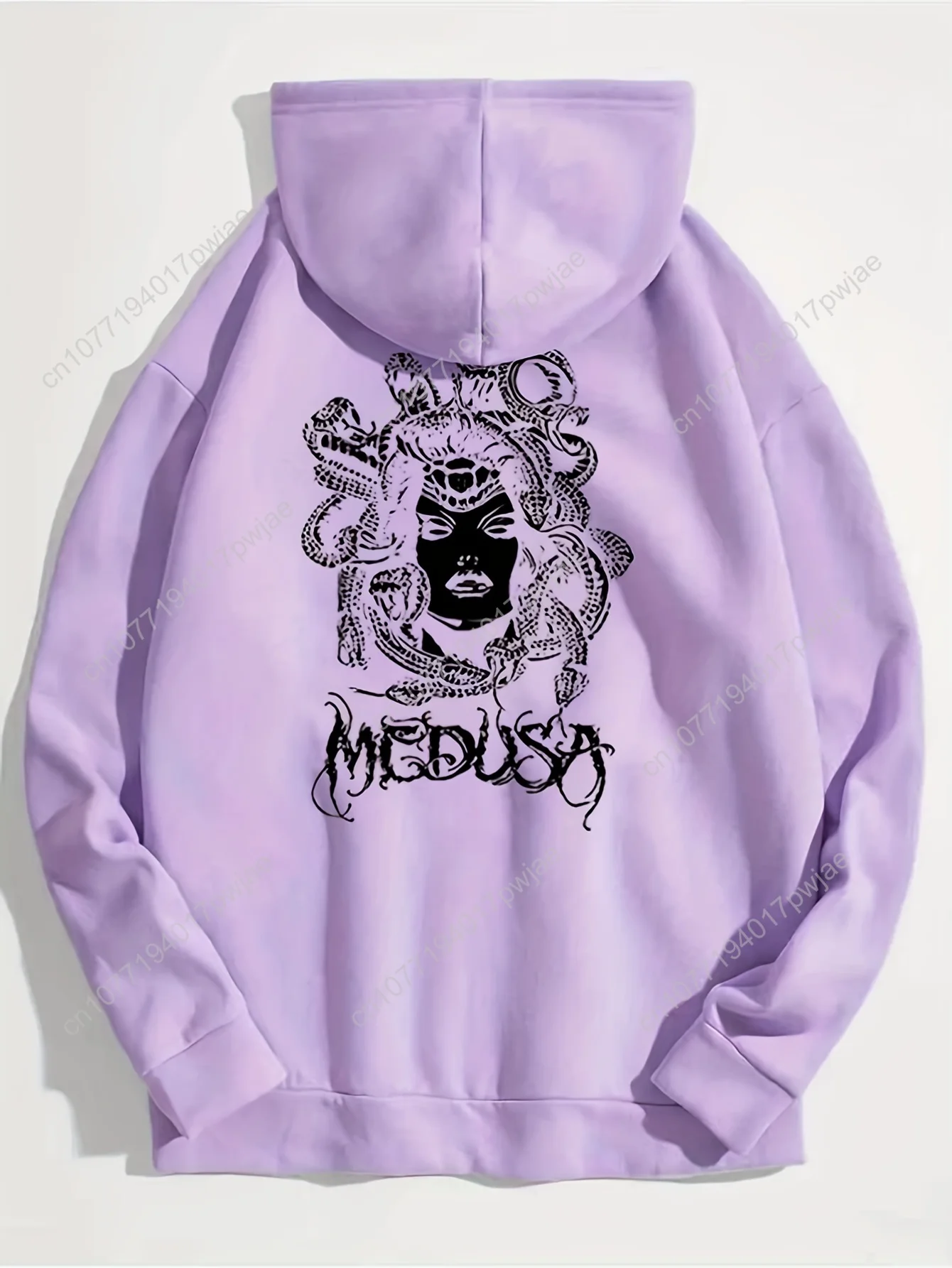 Moletom feminino casual com capuz – pulôver com estampa de cobra lavanda e bolso frontal, moda outono inverno aconchegante, lavável à máquina,