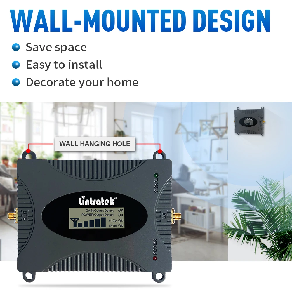 Lintratek 850MHz Band 5 Mobile Phone Signal Amplifier 2G 3G 4G 1800 Cellular and Internet Booster CDMA Brazil Low taxes Repeater