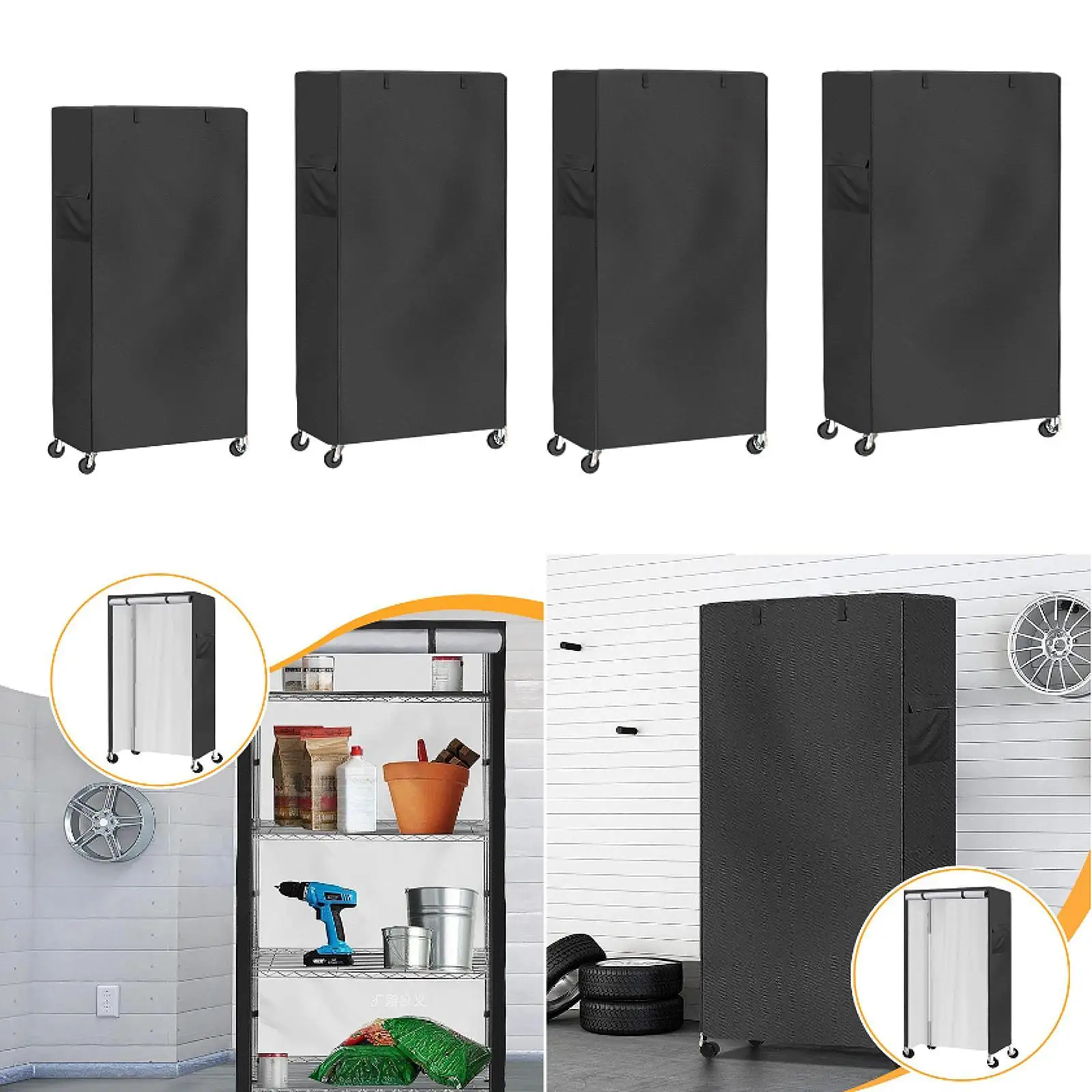 

Shelf Cover Dustproof Waterproof Oxford Cloth with Side Pocket Wire Shelf Protector for Office Home Outdoor Indoor Wire Shelves