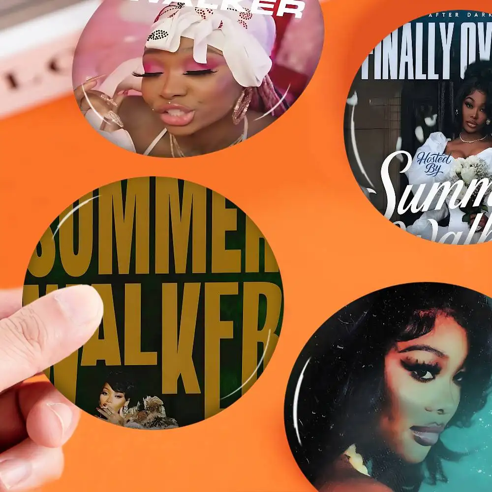 R&B Singer S-Summer Walker Soft Button Pin Round Metal Badge Lapel Pin Parts Gift Friends Kid Jewelry
