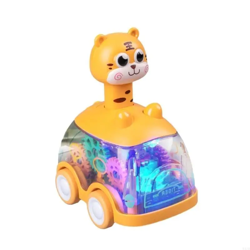 

R9JD Children Transparent Gear Car Toy Cultivate Creativity and Hand Eye Coordination