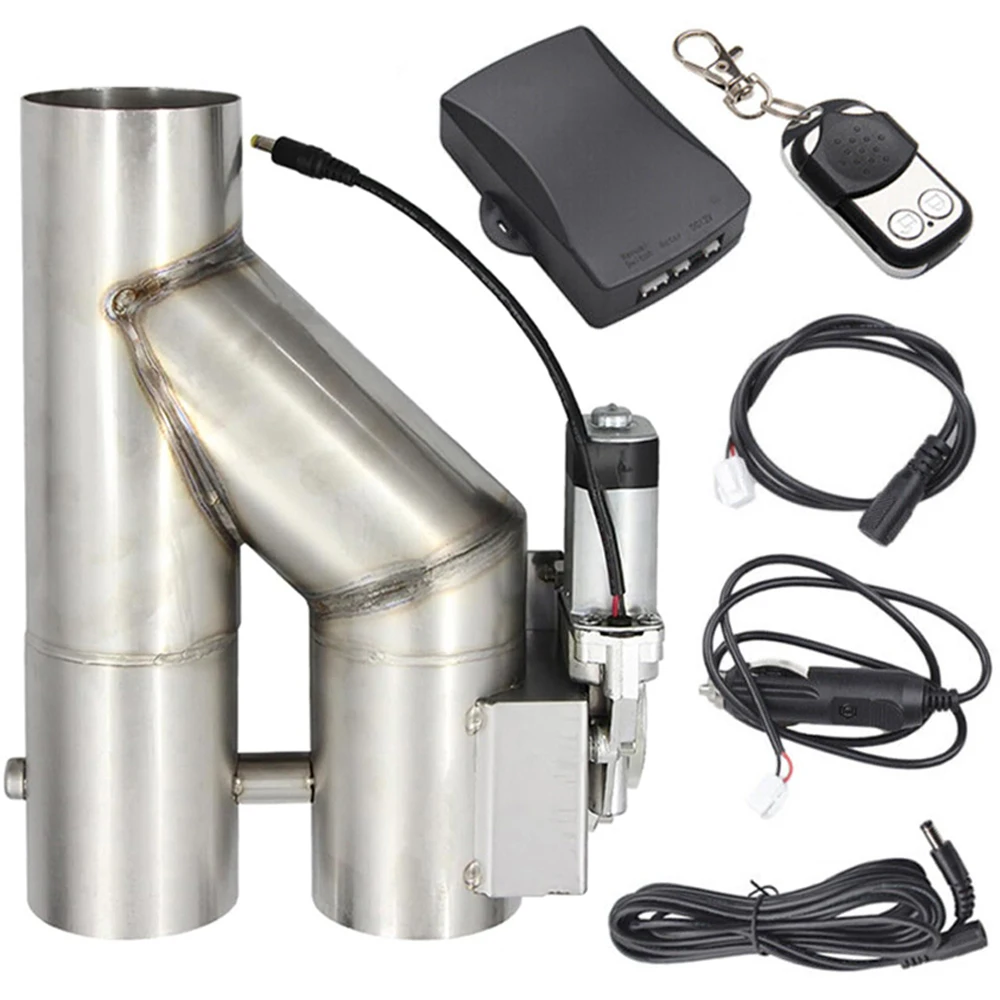 Universal 2'' 2.5'' 3" Electric Exhaust Cutout Valve Y Pipe Exhaust Pipe Dual Valve System with Controller Remote Kit